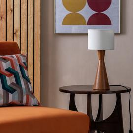 Habitat 35cm Black Wood Table Lamp