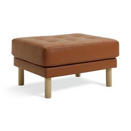 Habitat Newell Leather Footstool - Tan