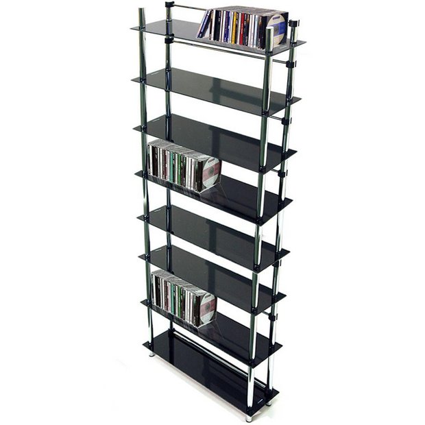 Buy 8 Tier Display CD and DVD Media Storage Black / Chrome CD and