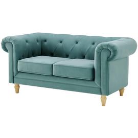 Habitat Clarendon Chesterfield Velvet 2 Seater Sofa - Teal