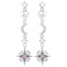 Lipsy Silver Colour Crystal Celestial Drop Earrings