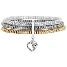 Lipsy Gold and Silver Colour Mesh Chain Charm Bracelet