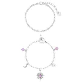 Lipsy Silver Colour Celestial Charm Bracelet Set of 2