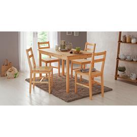 Argos Home Raye Pair of Solid Wood Dining Chairs - Pine