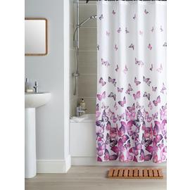 Argos Home Butterflies Shower Curtain - Pink