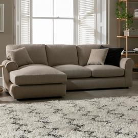 Argos Home Lisbon Fabric Left Hand Corner Chaise Sofa- Stone