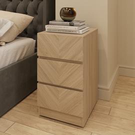 GFW Catania 3 Drawer Bedside Table
