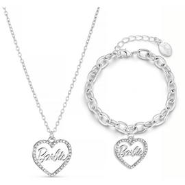 Barbie Silver Colour Crystal Necklace and Bracelet Gift Set