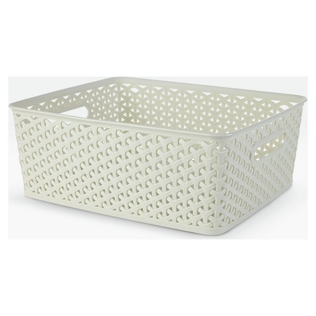 Buy HOME Set of 3 Rattan My Style Storage Boxes Vintage White at