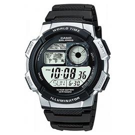 Casio World Time LCD Black Resin Strap Watch