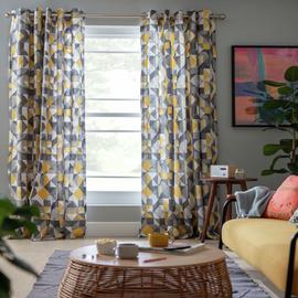 Habitat Loft Living Geo Fully Lined Eyelet Curtains