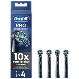 Oral-B Pro Cross Action Toothbrush Heads Black - 4 Pack