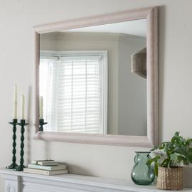 Habitat Solid Oak Overmantle Wall Mirror - 90x70cm