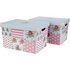 Twin Pack Floral Patchwork Storage Boxes - Pink