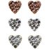 Link Up Sterling Silver Crystal Heart EarringsSet of 3.