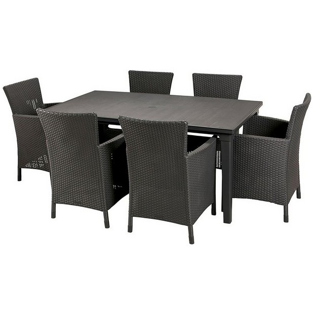 Buy Keter Iowa Rattan Effect 6 Str Dining Set - Graphite at Argos.co.uk