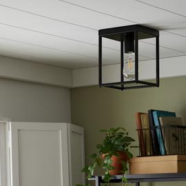 Argos Home Carriage Metal Flush Ceiling Light - Black