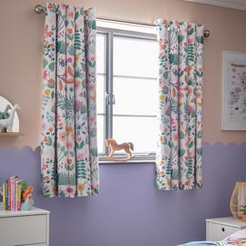Habitat Kids Floral Blackout Eyelet Curtain - 168X137cm
