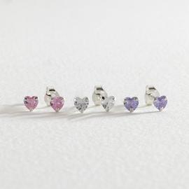 Revere Kid's Sterling Silver Heart Stud Earrings Set of 3