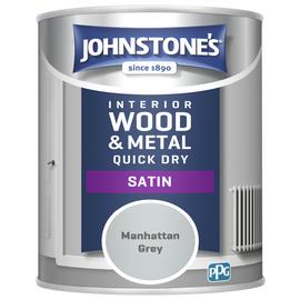 Johnstone's Quick Dry Satin Paint 750ML - Manhattan Grey