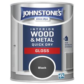 Johnstone's Quick Dry Gloss Paint 750ML - Black