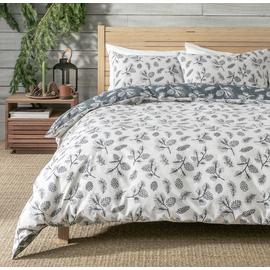 Habitat Pinecone Printed White & Grey Bedding Set