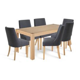 Habitat Alston Wood Dining Table & 6 Alec Chairs