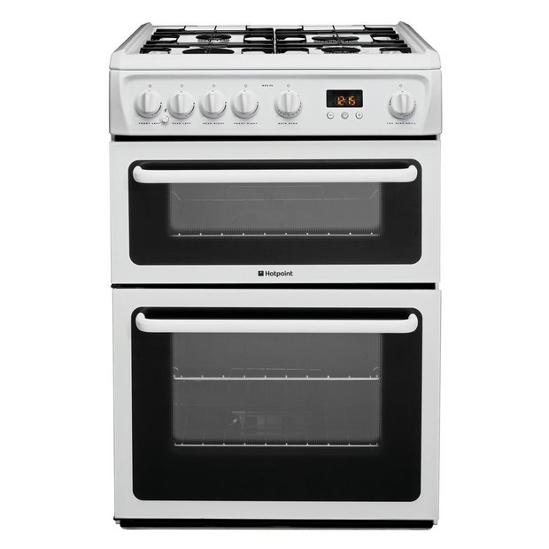 Buy Hotpoint HAG60P Freestanding Double Gas Cooker White at Argos.co