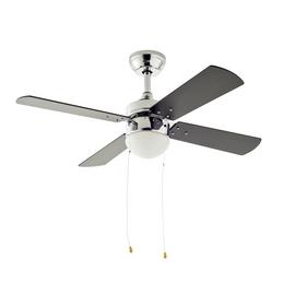 Argos Home Ceiling Fan - Chrome & Black