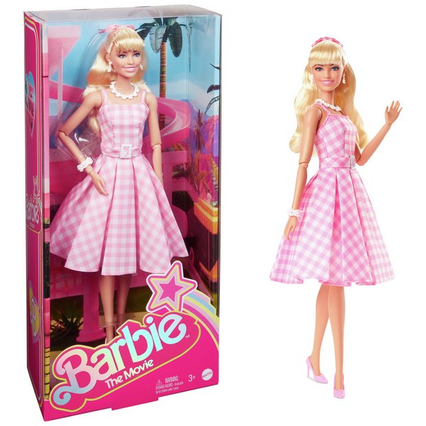 Buy Barbie The Movie Barbie Doll in Pink Gingham Dress Dolls Argos