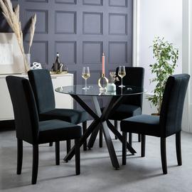 Argos Home Alice Black Dining Table & 4 Chairs