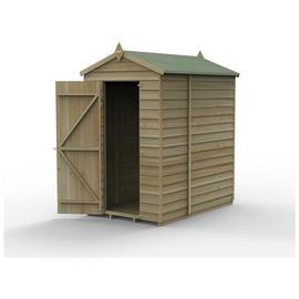Forest 4Life Wooden Overlap Windowless Apex Shed - 6 x 4ft