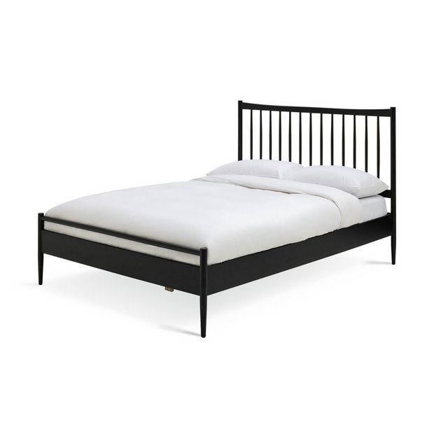 Black mid century store bed frame