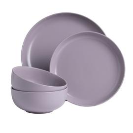 Habitat Matte Glaze 12 Piece Stoneware Dinner Set - Lilac