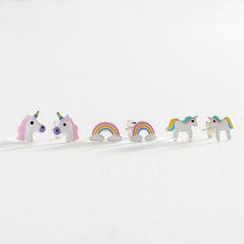 Revere Kid's Sterling Silver Stud Earrings Set of 3