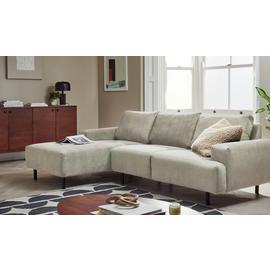 Habitat Julien Velvet Left Hand Corner Chaise Sofa - Natural