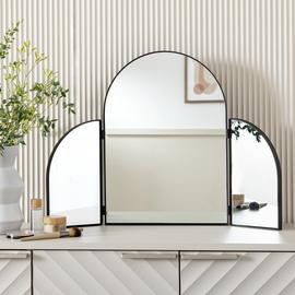 Habitat Black Folding Arch Dressing Table Mirror - 70x50cm