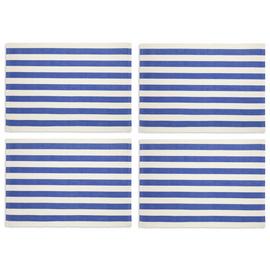 Habitat 60 Maubec Stripe Ribbed Set of 4 Placemats - Blue