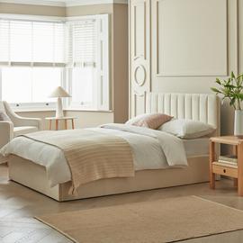Argos Home Pandora Double End Lift Ottoman Bed - Cream