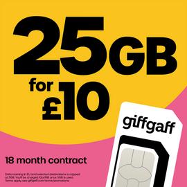 giffgaff 25 GB 18 month good contract SIM card