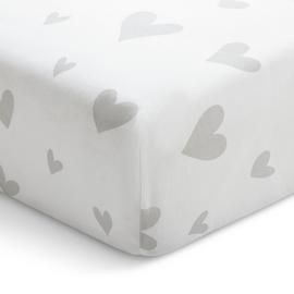Argos Home Hearts Printed White Fitted Sheet - Double