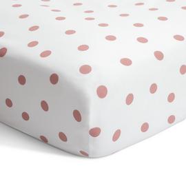 Habitat Spot Printed Pink Fitted Sheet