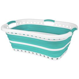 Beldray 37 Litre Collapsible Laundry Basket - Aqua