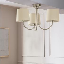 Habitat Modern Country Steel Ceiling Light - Natural&Chrome