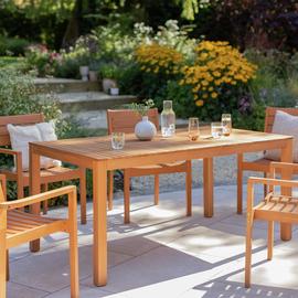 Habitat Luana Rectangular Garden Table - Light Wood