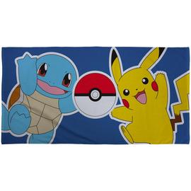 Pokemon Squirtle Pikachu Beach Towel - Blue & Yellow