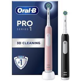Oral-B Pro 1 Electric Toothbrush Duo Pack - Black/Pink