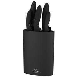 Viners 6 Piece Knife set With Knife Block - Black