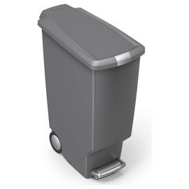 Simplehuman 40 Litre Plastic Slim Pedal Bin - Grey