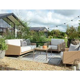 Habitat Ella 5 Seater Rattan Effect Garden Sofa Set- Natural